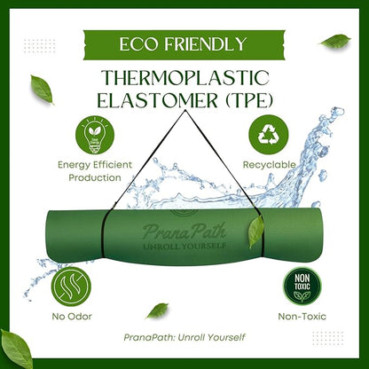 Extra Wide Yoga Mat (72”x32”x6mm) - TPE, Dual-Color, Non-Slip, w/Mesh Carry Bag & Strap