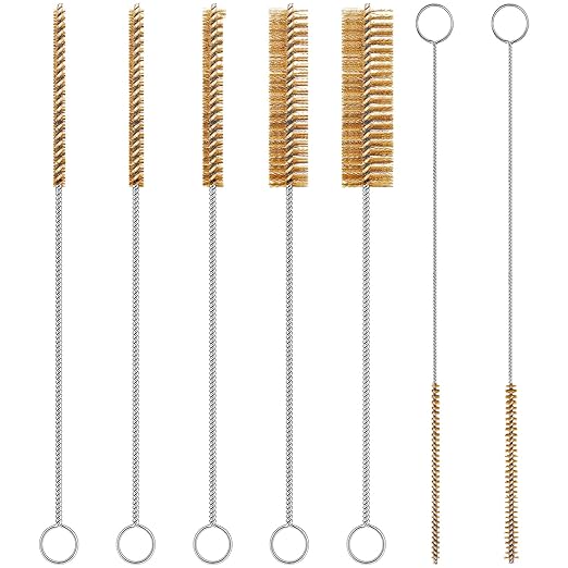 7-Pieces Brass Wire Bottle Brush Brass Pipe Cleaner, 12 Inch Long Wire Brushes for Cleaning Metal, Tubes, Bottle, Auto Parts (6mm/8mm/10mm/12mm/15mm/18mm/20mm)