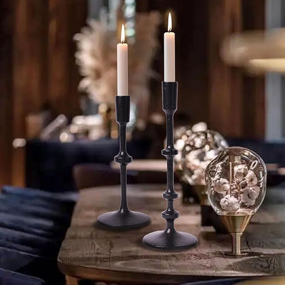SEINHIJO Iron Taper Candle Holder Set of 2 - Decorative Tall Candle Stand, Candlestick Holder for Wedding, Dining Table, Party Decoration