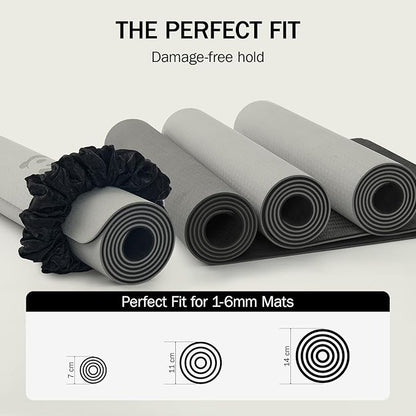 Slim Panda Yoga Mat Scrunchie, Secures Your Mat In Style & Cute, Durable Stretchable Velvet Fabric Yoga Mat Carrying Strap Fits All Standard Yoga Mats (mat not included)