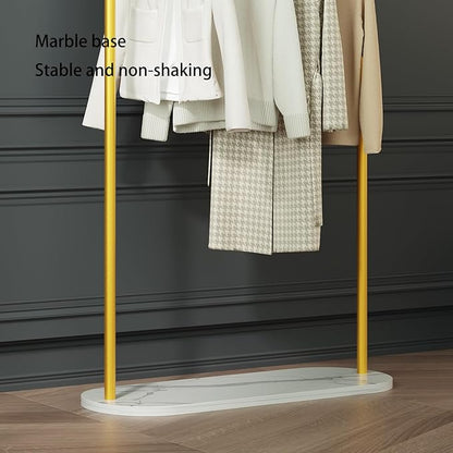 Gold Modern Clothing Rack with Marble Base - Heavy Duty Freestanding Garment Rack for Hanging Clothes, Storage in Bedroom, Living Room, Entryway, Boutiques (gold)