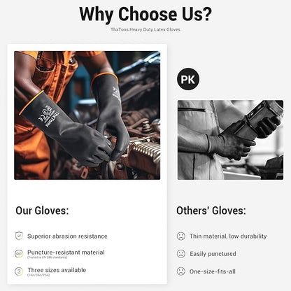 ThxToms Chemical Resistant Gloves,Long Heavy Duty Gloves,Puncture Resistant, Resist Acid,Oil,Alkali, Waterproof for Industrial Cleaning,Gardening 18", 1 Pair