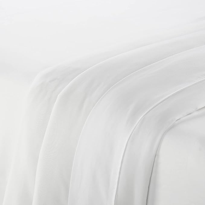 Serta Simply Clean Super Soft Hypoallergenic Stain Resistant Deep Pocket 4 Pieces Solid Bed Sheet Set, King, White