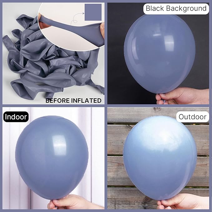 PartyWoo Dusty Blue Balloons 50 pcs 12 inch Boho Blue Balloons for Graduation Wedding Baby Shower Gender Reveal Anniversary Birthday Party Decorations Blue-F16
