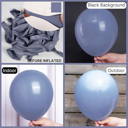 PartyWoo Dusty Blue Balloons 50 pcs 12 inch Boho Blue Balloons for Graduation Wedding Baby Shower Gender Reveal Anniversary Birthday Party Decorations Blue-F16