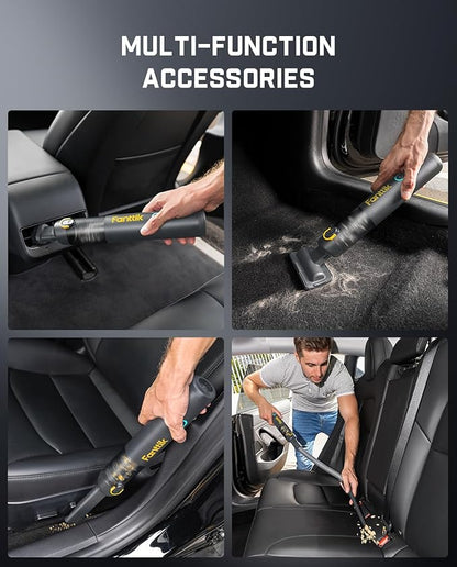 Fanttik Slim V8 APEX Car Vacuum, 4-in-1 Portable Mini Cordless Vacuum with 19000pa Suction Power, Type-C Charge, 2 Suction Modes, Handheld Vacuum for Small Jobs, Car, Office Desk, Keyboards (Gray)