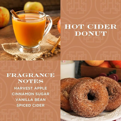 HomeWorx by SLATKIN + CO. Candle- Hot Cider Donut, 14 oz. 3-Wick Premium Scented Candle - 20-40 Hours Burn Time