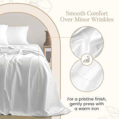 100% Cotton Sheets For King Size Bed, 800 Thread Count Breathable Bed Sheets, Soft & Comfy Naturally Cool Fully Elassticated Sheet & Pillowcase Sets, Machine Washable No Pill Fade Resistant- Semolina