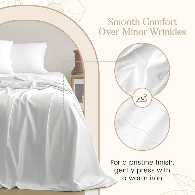 100% Cotton Sheets King Size Sheets Set with Fitted Sheet & Pillowcase Sets, 800 Thread Count Sateen Weave 4 Piece Deep Pocket King Sheet Set, Soft & Comfy Naturally Cool Luxury Bedding- Chocolate