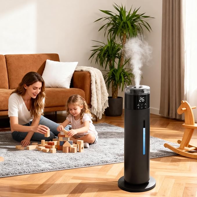 Large Humidifier for Bedroom, 8L/2.1Gal Ultrasonic Cool Mist, Remote control,Easy Clean with 350ML/H Large Mist Speed, Suitable for Kids Room Plant Yoga Study Room Office