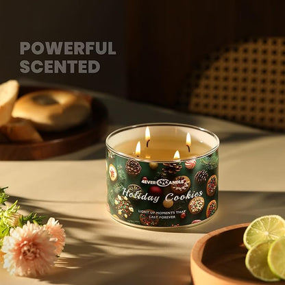 4EVER Scented Candles | 4-Wick 18oz Soy Wax Candle | Up to 50Hrs Clean Burn | Aromatherapy Candles for Home Scented | Gifts for Women & Mom, Holiday Cookies