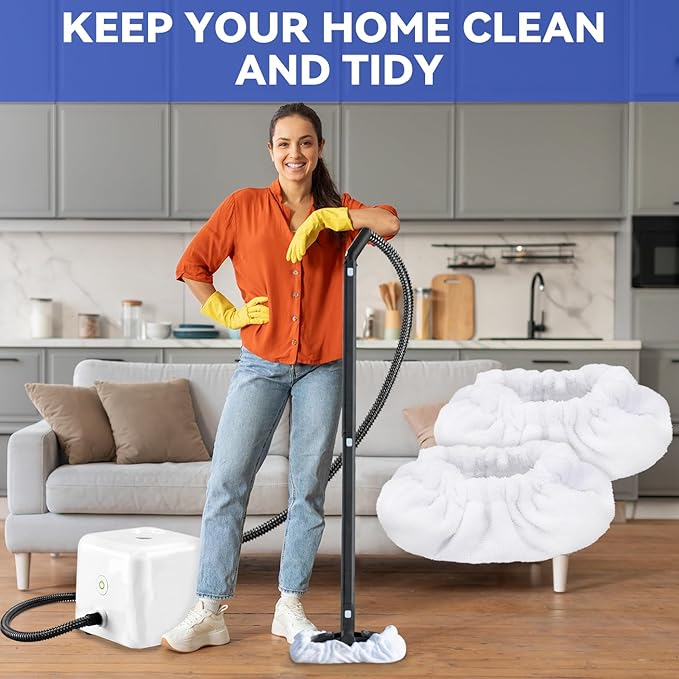 Steam Mop Pads Fit for Dupray Neat Steam Cleaner - Large Bonnets (Rectangle) Neat Washable and Reusable Microfiber Pads - Accessories for Neat Steam Cleaner (8 Pack)
