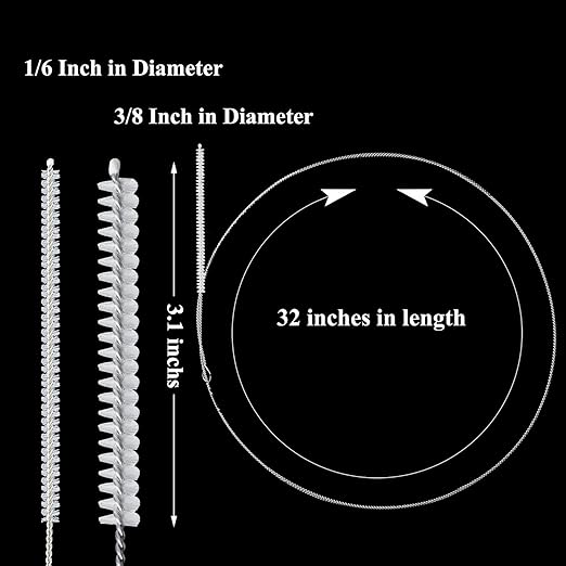 4 Pieces Feeding Tube Brushes, Long Pipe Cleaners Straw Cleaning Brushes, 32 Inches Long with Soft Nylon Bristles Head, Suitable for Cleaning Feeding Tubes