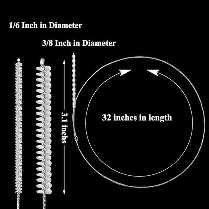 4 Pieces Feeding Tube Brushes, Long Pipe Cleaners Straw Cleaning Brushes, 32 Inches Long with Soft Nylon Bristles Head, Suitable for Cleaning Feeding Tubes