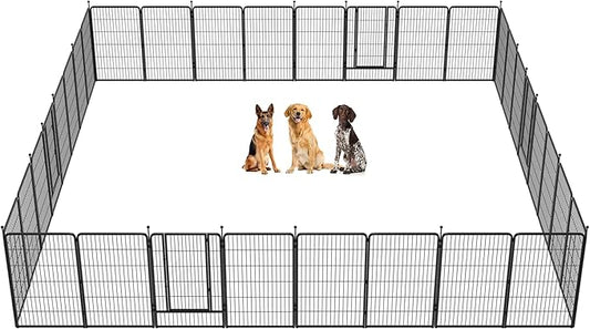 FXW Instant Unleashed Dog Playpen, Portable Pet Fence for Outdoor, RV Trips, and Camping, 45inch, 32 Panels for Large Dogs│Patented