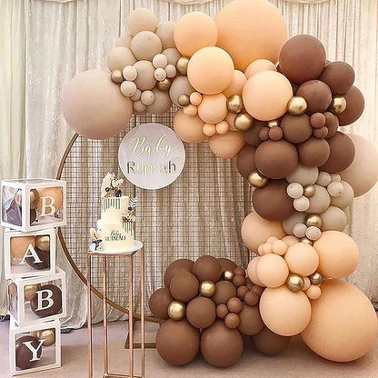 KALOR 12 Inch Retro Brown Balloons, 50 Pcs Latex Helium Balloons for Kid's Birthday Party, Baby Shower, Wedding, Graduate Party Decorations