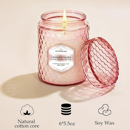 6 Pack Soy Wax Candles Sets, Scented Candles Gifts Sets for Women Birthday Christmas, 5.5 Oz Each Natural Aromatherapy Candles for Home, Spa, Relaxation & Home Decoration
