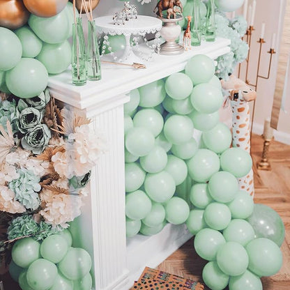 PartyWoo Mint Green Balloons 50 pcs 12 Inch Pastel Light Green Latex Helium Balloons for Birthday Baby Shower Gender Reveal Wedding Anniversary Graduation Party Decorations Green-Q06