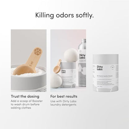 Dirty Labs | Scent Free | Bio Enzyme Laundry Booster | 48 Loads (1 lb) | Hyper Concentrated | High Efficiency & Standard Machine Washer | Nontoxic, Biodegradable | Stain & Odor Removal Enzyme Booster