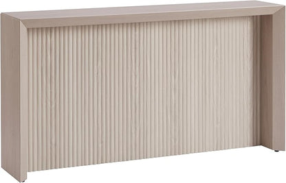 Henn&Hart 56'' Wooden Rectangular Fluted Console Table Entryway Table, Sofa Table for Entryway, Living Room, Couch, Hallway, or Office, Alder White