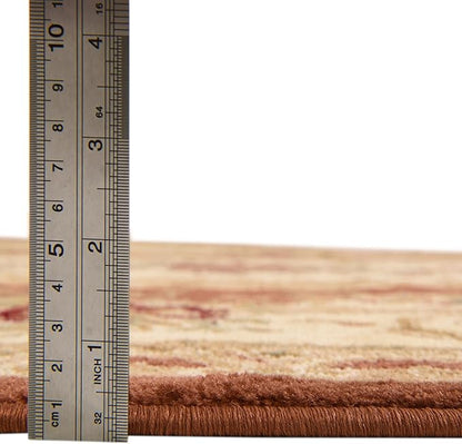 Rugs.com Chateau Collection Rug – 6 Ft Runner Brick Red Medium Rug Perfect for Hallways, Entryways