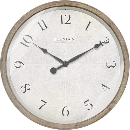 10" Modern Farmhouse Clock, No Ticking Silent Clock, Modern and Vintage, Light Gray Oak Finish. (Wall Decoration Timepiece)