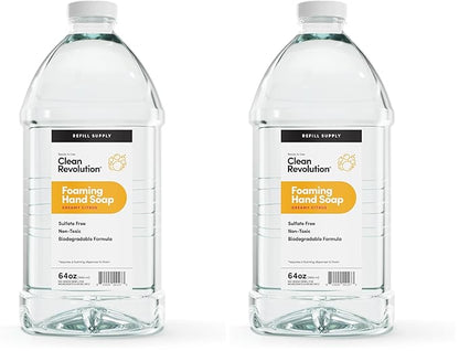 Clean Revolution Foaming Hand Soap Refill Supply Container, Ready to Use Formula, Dreamy Citrus Fragrance, 64 Fl Oz (Pack of 2)