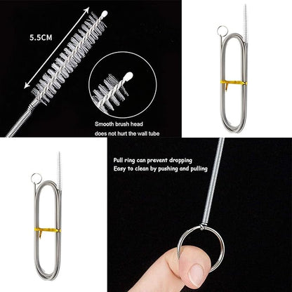 2 Pack 60 Inch Long Flexible Tube Cleaning Brush, Stainless Steel and Nylon Bristles, Suitable for Home Kitchen, Fish Tank, Water Pump Accessories, and More