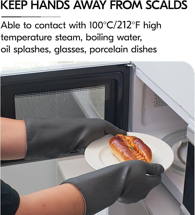 Vgo... 1 Pair Rfresh Dishwashing Gloves, Lined Kitchen & Bathroom Cleaning Gloves, Gardening & Pet Care (Gray, L, TP1117)