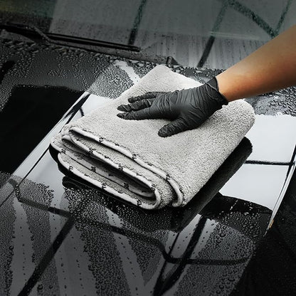 SPTA Drying Towel, Car Wash Drying Towel for Car wahing, Highly Absorbent, 1Pack Large Microfiber Towel Without Scratches or Water Spots, 26.4 x 38.2 inch, Grey-MT035