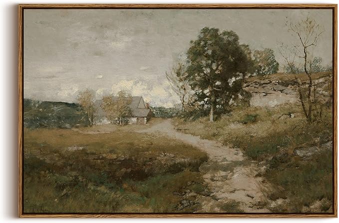 InSimSea Framed Canvas Wall Art Vintage Decor, Vintage Countryside Landscape Farmhouse Decor, Large Wall Art for Living Room Decorations, French Country Home Decor Wall Prints, 20"x30"