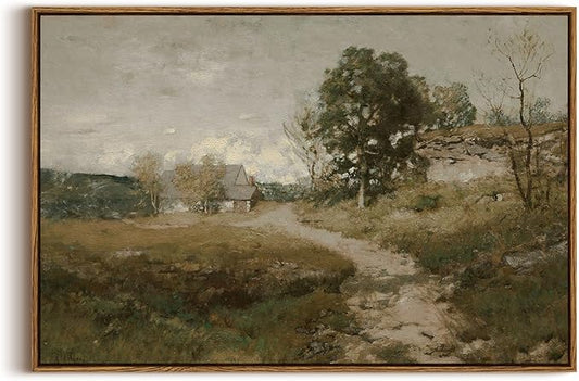 InSimSea Framed Canvas Wall Art Vintage Decor, Vintage Countryside Landscape Farmhouse Decor, Large Wall Art for Living Room Decorations, French Country Home Decor Wall Prints, 20"x30"