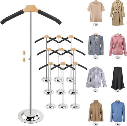 20-35 Inch Height Adjustable Shirt Display Stand, T Shirt Display Stand for Vendors, Mannequin Torso for Clothing Dress Garment Coat Retail (Black, 10 Pcs)