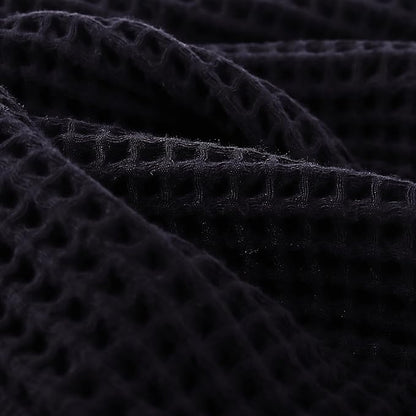 PÜSKÜL Organic Waffle Hand & Kitchen Towel 100% Turkish Cotton Set of 3 Black - Premium Quality, Soft, Quick-Dry, Absorbent, Lint-Free Waffle Weave Towels (3, Black)