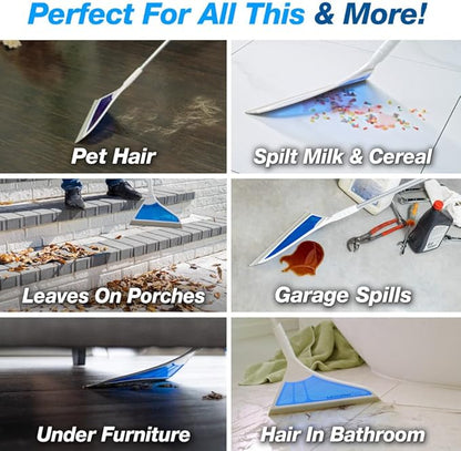 Helio AirBroom 3 Piece Kit All Surface Sweeper and Squeegee for Wet and Dry Cleaning Dust, Dirt, Liquids, Pet Hair, Tile, Hardwood Floors, Carpet, Furniture, Windows, Shower Doors As Seen on TV
