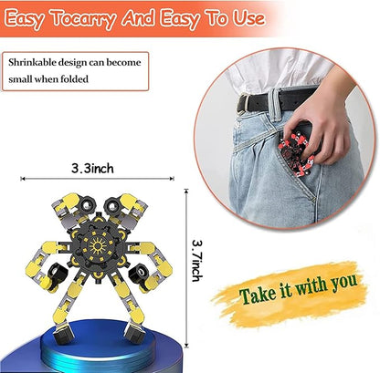 24 Pack Funny Sensory Fidget Toys,Deformable Chain DIY Robot Spinners Stress Relief Gyro Toy Birthday Gifts Goodie Bag Christmas Stocking Stuffers Classroom Prizes Party Favors for Kids Adults