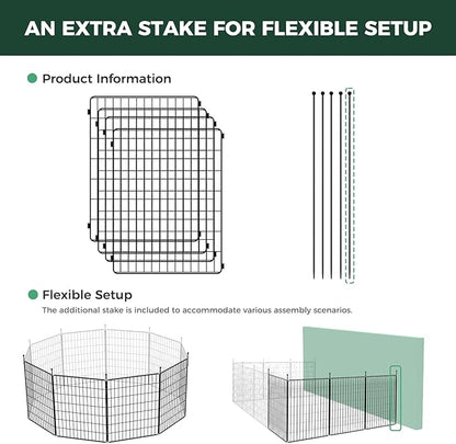 FXW MiniPaws Unleashed Dog Playpen for Yard & RV Camping, Expandable 32-inch 4 Panels for Small and Medium Dogs, Portable for Indoor and Outdoor Use
