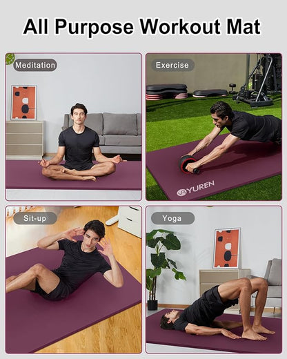 Yoga Mat Thick Wide Yoga Mats for Women Men Large Exercise Mat 78"x35" 1/2 Inch Workout Mat for Home Gym, with Carrying Yoga Bag