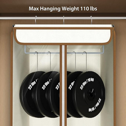 Univivi Garment Bags for Hanging Clothes, Large Clothes Storage Bags Closet Organizer with Clear Window, Premium Hanging Garment Storage Bag for Suits, Coats, Dresses, 54", 2 Pack (Beige)