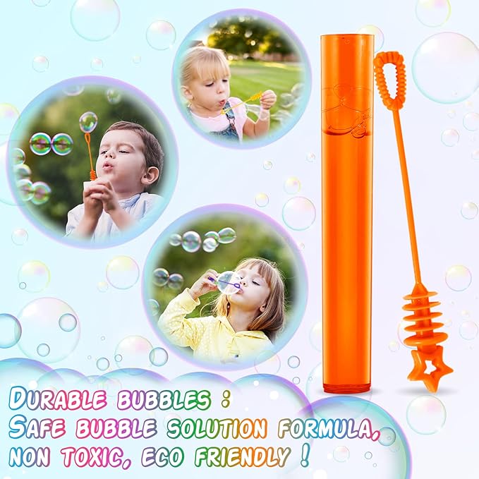 240 Pcs Mini Bubble Wands in 10 Colors, Bulk Party Favors for Kids, Themed Birthday, Christmas, New Year, Valentine, Carnival, School Classroom Prizes for Boys & Girls, Ideal Goodies Bags Stuffers