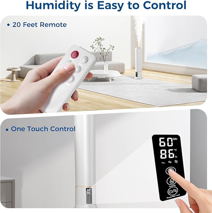 Abolee Humidifiers for Bedroom 9L Cool Mist with Essential Oil Diffuser, Humidifier Large Room, 24dB Quiet Air Humificador fit Baby Nursery & Plants, 360° Adjustable, Easy Fill & Cleaning