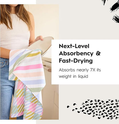 GEOMETRY Spring Kitchen Towels - Quick Dry Microfiber Cloth Spring & Summer Dish Towels for Kitchen Drying - Premium Quick Dry Towel - Soft Flora 18" x 30" (1 Pack)