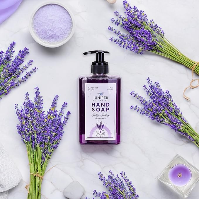 Antibacterial Hand Soap with Pump, Lavender Scent, Liquid Hand Soap 17 Fl Oz (Pack of 1)