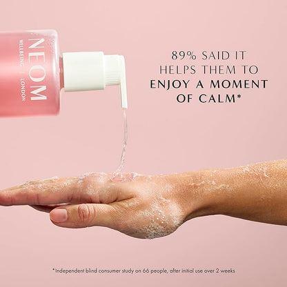 Neom Complete Bliss Hand Wash, 300ml | Blush Rose, Lime & Black Pepper I Natural colour derived from gardenia fruit I 100% Recyclable Bottle I Refillable