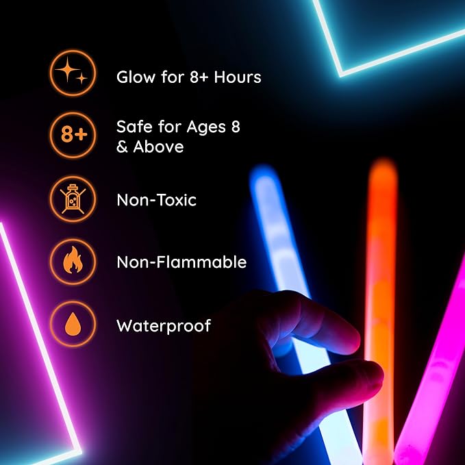Glow Fever Glow in The Dark Sticks - 100 ct 6" Glow Sticks Bulk Party Pack with End Caps & Lanyards - Glow Party Favors for Concert, Festival, & Wedding Neon Light Sticks by Party Dragon, Green