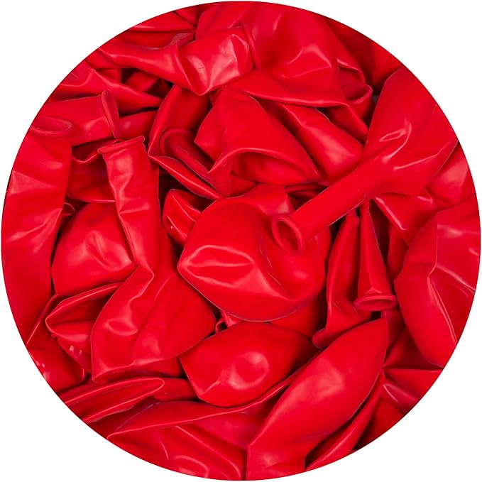 Red Balloons 100 Pack, 12 Inch Red Latex Balloons For Birthdays, Valentine's Day, Weddings, Baby Showers, Holidays
