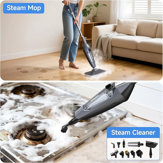 SENMO Steam Mop, 14-in-1 Detachable Steam Cleaner for Home and Floor, 1300W 228°F Deep Cleaning MultiPurpose Floor Steamer with 14 Attachments for Hardwood Floors, Tile, Grout, Furniture, Carpet, Wall
