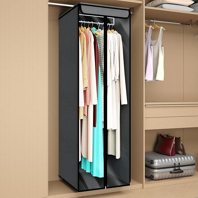 Univivi Garment Bags for Hanging Clothes, Large Clothes Storage Bags Closet Organizer with Clear Window, Premium Hanging Garment Storage Bag for Suits, Coats, Dresses, 54", 2 Pack (Dark Grey)