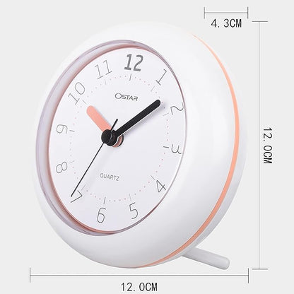 OSTAR Waterproof Bathroom Shower Clock, Analog Quartz Clock Hanging Stand Dual Purpose, One AA Battery Operated 4.72 inch Round Size