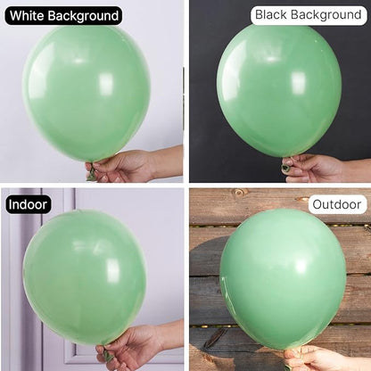 PartyWoo Dusty Green Balloons 50 pcs 12 Inch Matte Sage Olive Boho Green Eucalyptus Helium Balloons for Wedding Baby Shower Gender Reveal Birthday Graduation Jungle Safari Party Decorations Green-F35
